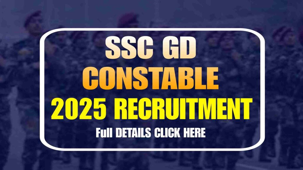 SSC GD Constable Vacancy 2025 Apply Online